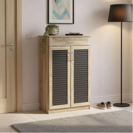 Shoe cabinet Sante pakoworld 20 pairs sonoma-dark grey color 80x37x123cm