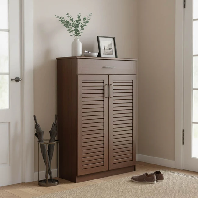 Shoe cabinet Sante pakoworld 20 pairs antique walnut 80x37x123cm