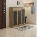 Shoe cabinet Sante pakoworld 30 pairs in sonoma-dark grey color 120x37x123cm
