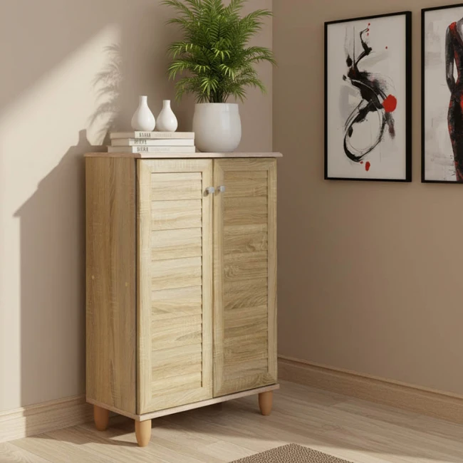 Shoe cabinet SANTΟ pakoworld 10 pairs sonoma 60x34.5x91.5cm