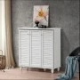 Shoe cabinet Santo pakoworld 16 pairs in white color 89.5x34.5x91.5cm