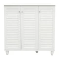 Shoe cabinet Santo pakoworld 16 pairs in white color 89.5x34.5x91.5cm