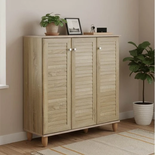 Shoe cabinet SANTΟ pakoworld 16 pairs sonoma 89.5x34.5x91.5