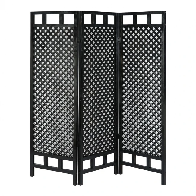 Wooden screen Locky pakoworld black 150x2x160cm