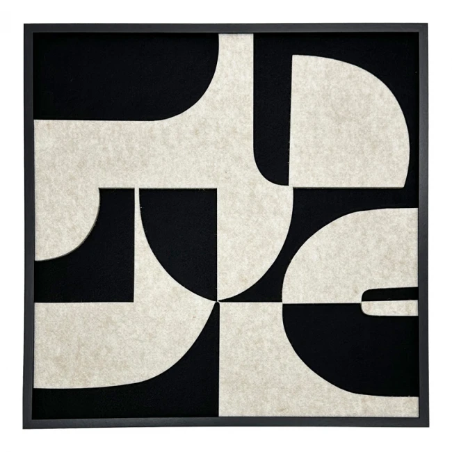 Πίνακας με πλαίσιο Jeire pakoworld μαύρο-λευκό 62x2.5x62εκ
