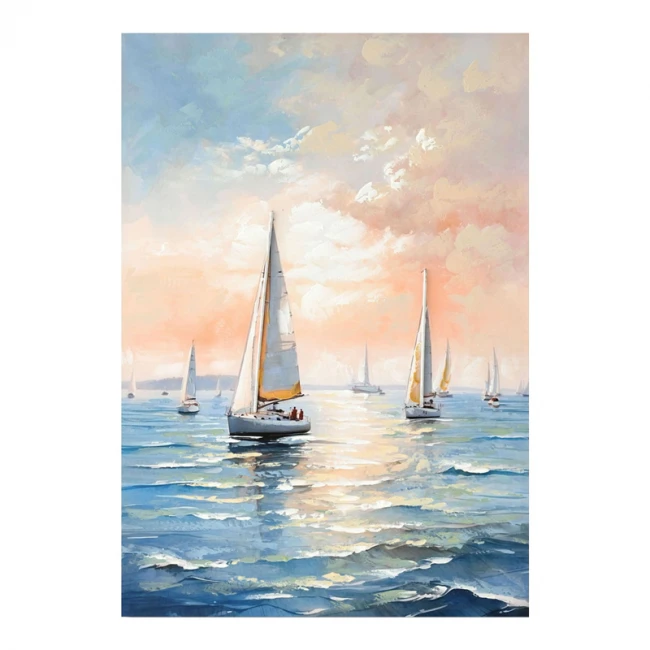 Πίνακας σε καμβά Sailsy I Inart 70x3x100εκ