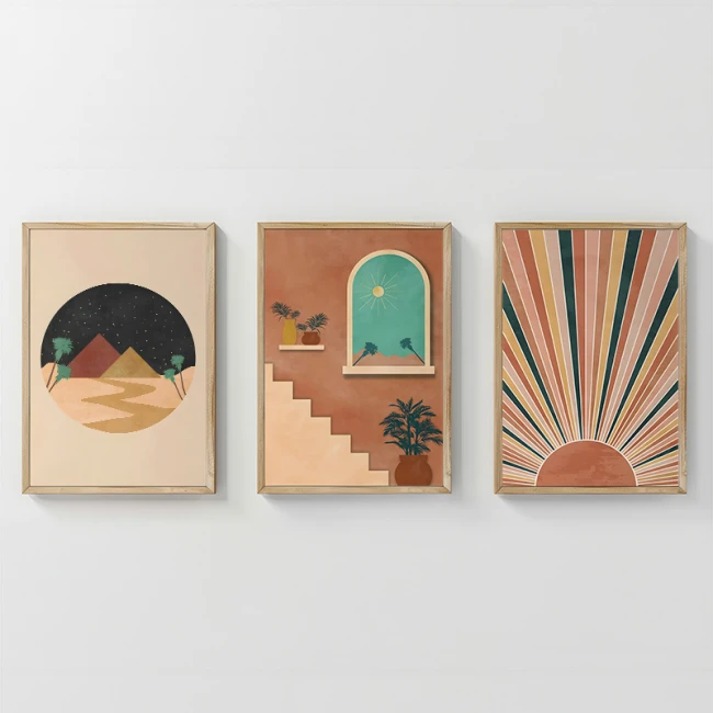 Πίνακας Venven pakoworld τρίπτυχος με ψηφιακή εκτύπωση και πλαίσιο 33x1.5x48εκ