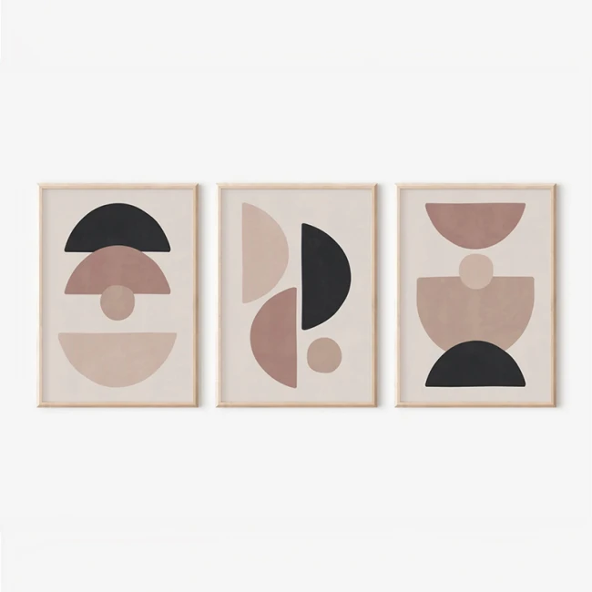Wall art in frame Veyra pakoworld triptyque with digital print 33x1.5x48cm