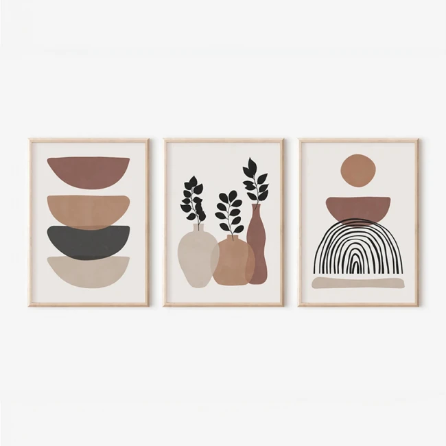 Wall art in frame Yenia pakoworld triptyque with digital print 33x1.5x48cm