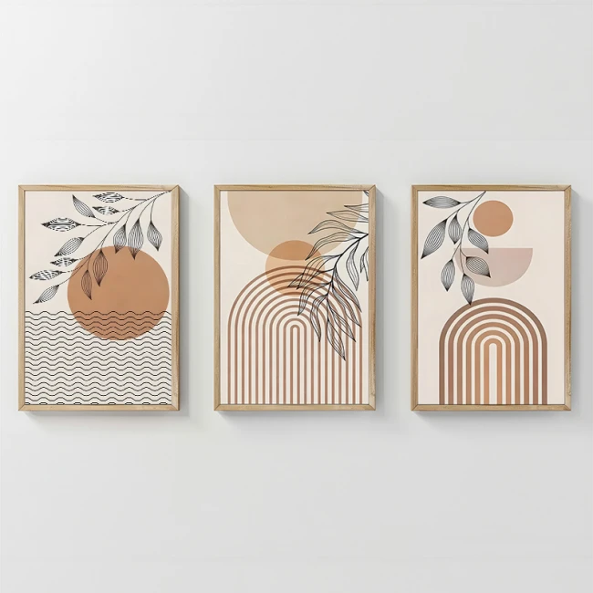 Πίνακας Zephra pakoworld τρίπτυχος με ψηφιακή εκτύπωση και πλαίσιο 33x1.5x48εκ