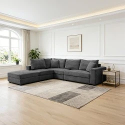 Multi-modal sofa Navaro pakoworld anthracite fabric 281x256x85cm Multi-modal sofa Navaro pakoworld anthracite fabric 281x256x85cm