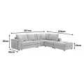 Multi-modal sofa Navaro pakoworld beige fabric 281x256x85cm