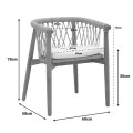 Armchair Abby pakoworld teak wood skeleton in natural shade and cream cushion 60x58x78cm