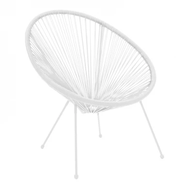 Acapulco armchair pakoworld metal-pe rattan in white shade 68.5x74.5x84cm