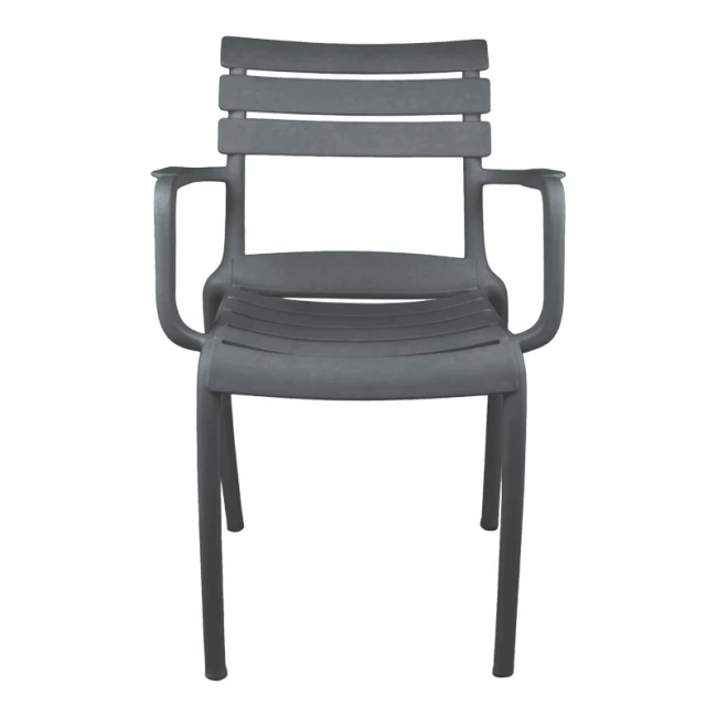 Πολυθρόνα Almea pakoworld στοιβαζόμενη pp ανθρακί 58x56x82εκ