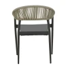 Aluminum armchair Elation pakoworld stackable anthracite frame-textilene anthracite rattan 56x62x77cm