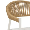 Elation aluminum armchair pakoworld stackable white frame-textilene natural rattan 57x56x78cm