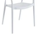 Ankara pakoworld stackable armchair pp in white color and natural color pe rattan 54x55.5x77cm