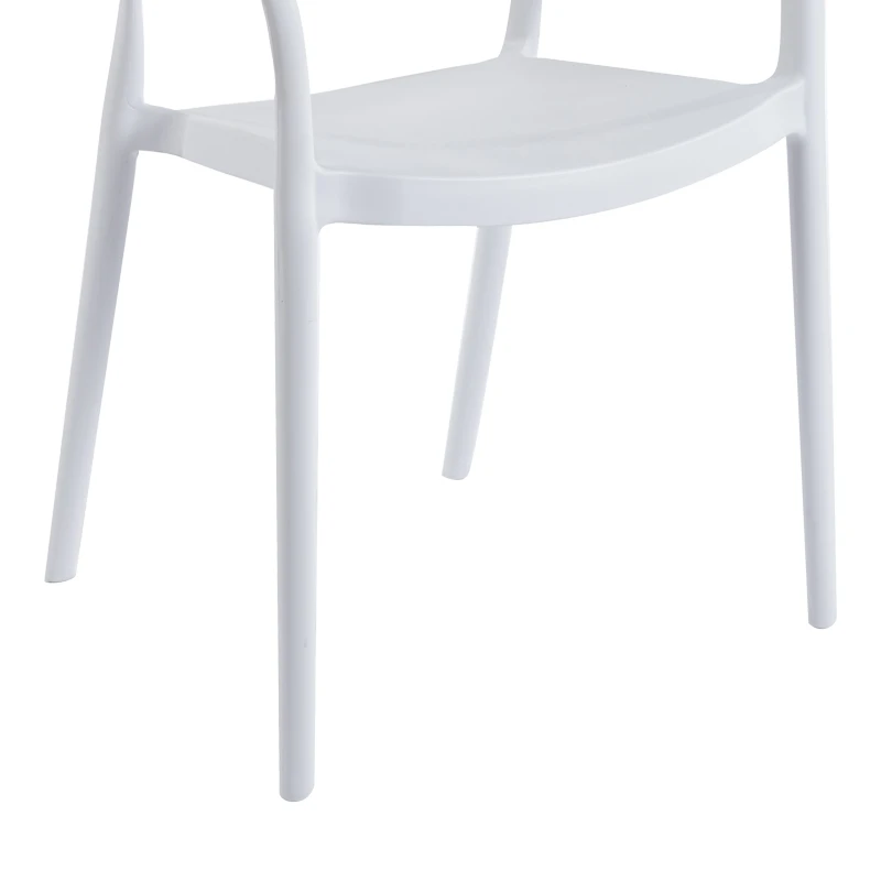 Ankara pakoworld stackable armchair pp in white color and natural color pe rattan 54x55.5x77cm