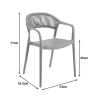 Πολυθρόνα Ankara pakoworld στοιβαζόμενη pp-pe rattan σε μαύρη-φυσική απόχρωση 54x55.5x77εκ