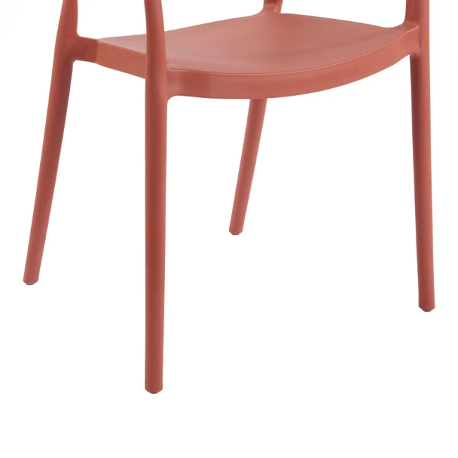 Πολυθρόνα Ankara pakoworld στοιβαζόμενη pp-pe rattan σε terracotta απόχρωση 54x55.5x77εκ