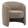 Barken armchair pakoworld fabric in gray-beige shade 77x74.5x73cm