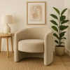 Barken armchair pakoworld fabric in gray-beige shade 77x74.5x73cm