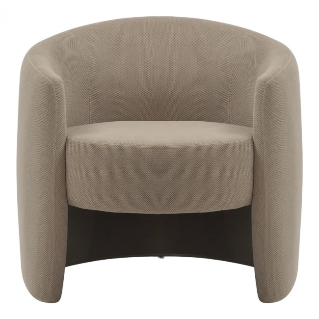 Barken armchair pakoworld fabric in gray-beige shade 77x74.5x73cm