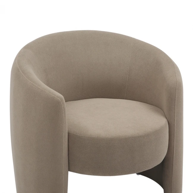 Barken armchair pakoworld fabric in gray-beige shade 77x74.5x73cm