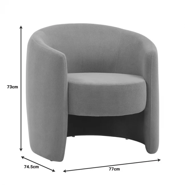 Barken armchair pakoworld fabric in gray-beige shade 77x74.5x73cm