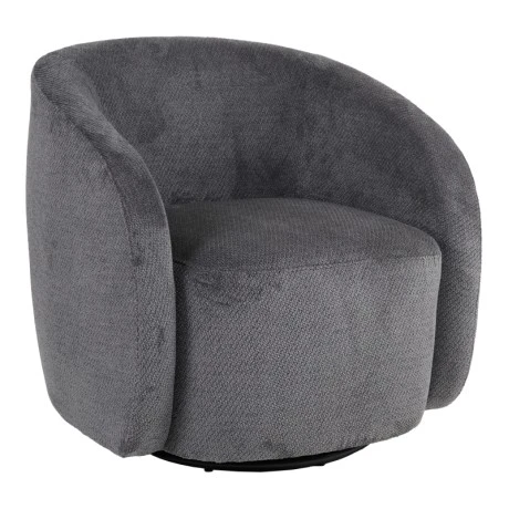 Armchair Barrelo pakoworld swivel anthracite fabric 77x72x69cm
