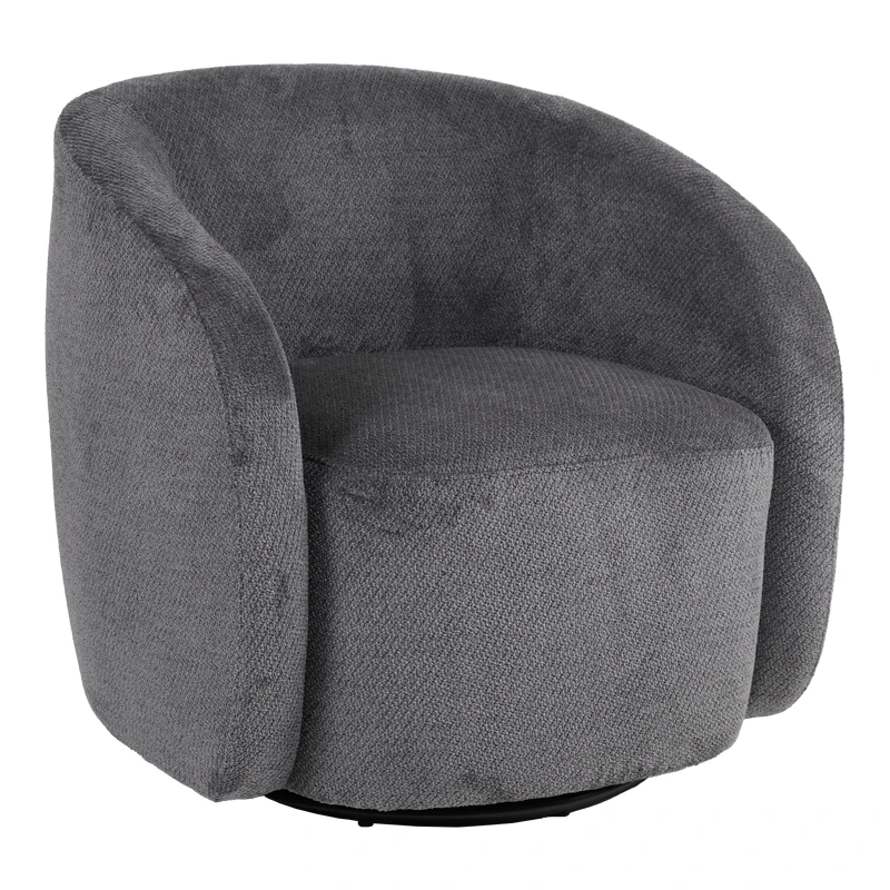 Armchair Barrelo pakoworld swivel anthracite fabric 77x72x69cm