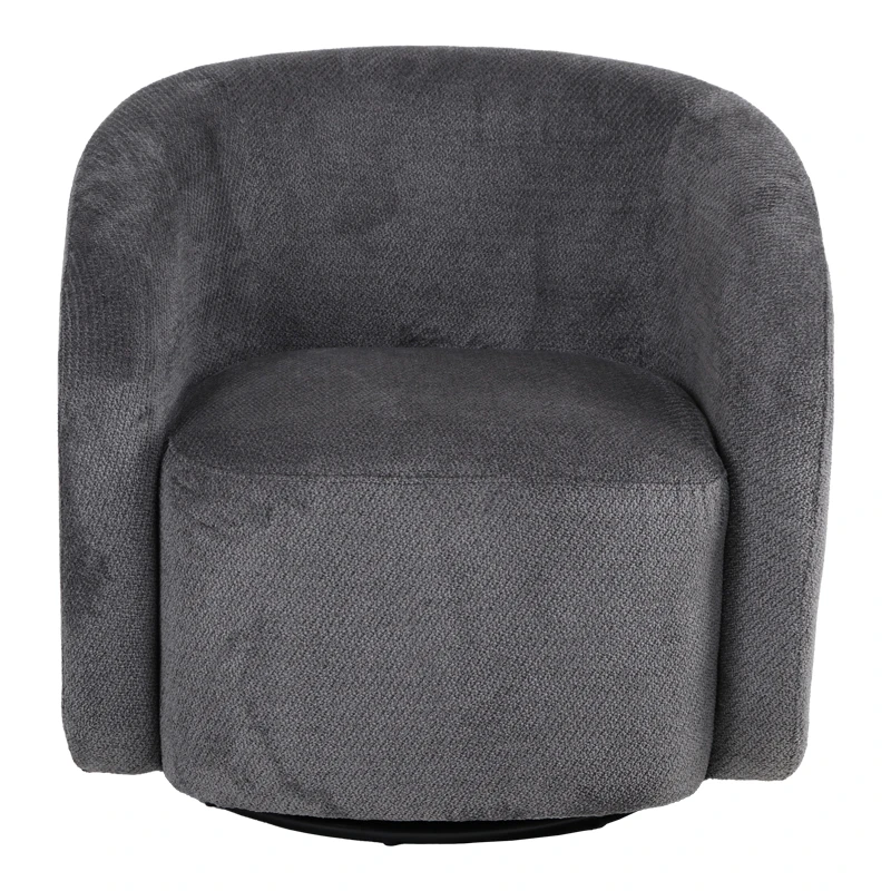 Armchair Barrelo pakoworld swivel anthracite fabric 77x72x69cm