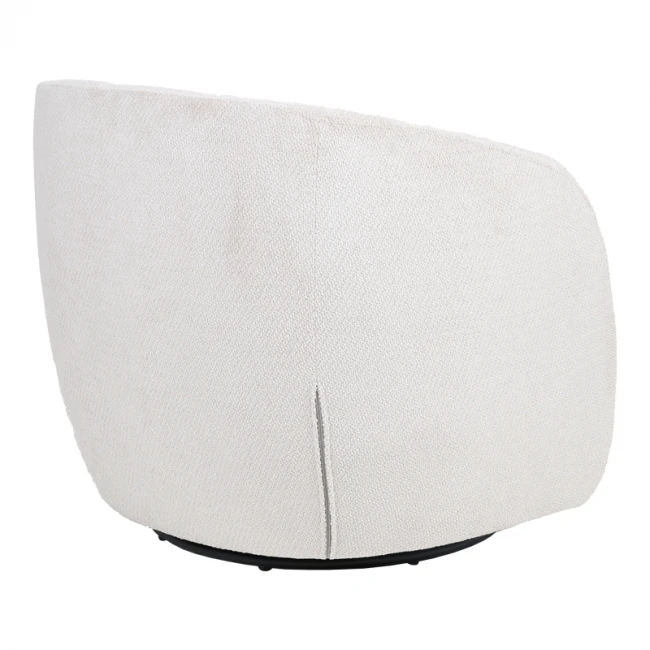 Πολυθρόνα Barrelo pakoworld περιστρεφόμενη με κρεμ ύφασμα 77x72x69εκ