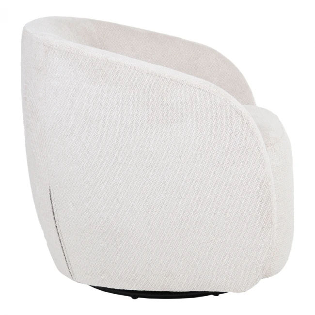 Πολυθρόνα Barrelo pakoworld περιστρεφόμενη με κρεμ ύφασμα 77x72x69εκ