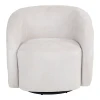 Πολυθρόνα Barrelo pakoworld περιστρεφόμενη με κρεμ ύφασμα 77x72x69εκ