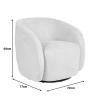 Πολυθρόνα Barrelo pakoworld περιστρεφόμενη με κρεμ ύφασμα 77x72x69εκ