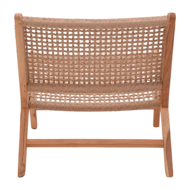 Beatrice armchair pakoworld teak wood skeleton and pe rope in natural color 65x78x68cm