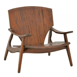 Πολυθρόνα Brazin pakoworld καρυδί teak ξύλο 72x71x77εκ