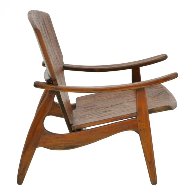 Πολυθρόνα Brazin pakoworld καρυδί teak ξύλο 72x71x77εκ