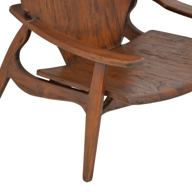 Πολυθρόνα Brazin pakoworld καρυδί teak ξύλο 72x71x77εκ