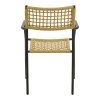 Πολυθρόνα Castal pakoworld στοιβαζόμενη μέταλλο σε μαύρο -pe σχοινί σε φυσική απόχρωση 53x59x84εκ