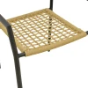 Πολυθρόνα Castal pakoworld στοιβαζόμενη μέταλλο σε μαύρο -pe σχοινί σε φυσική απόχρωση 53x59x84εκ