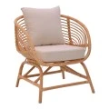 Armchair Caxen pakoworld natural rattan-white pillow 72x63x75cm