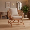 Armchair Caxen pakoworld natural rattan-white pillow 72x63x75cm