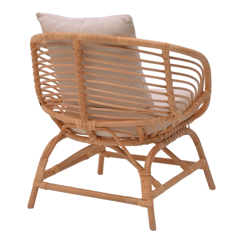 Armchair Caxen pakoworld natural rattan-white pillow 72x63x75cm