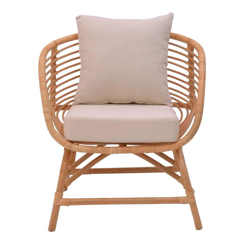 Armchair Caxen pakoworld natural rattan-white pillow 72x63x75cm
