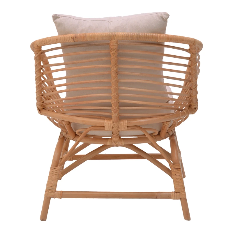 Armchair Caxen pakoworld natural rattan-white pillow 72x63x75cm