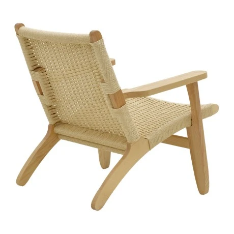Armchair Chiara pakoworld natural beech wood-natural rope seat 70x68x75cm