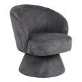 Cioura pakoworld swivel armchair anthracite fabric 70x68x75cm